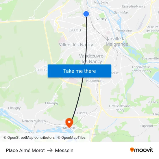 Place Aimé Morot to Messein map