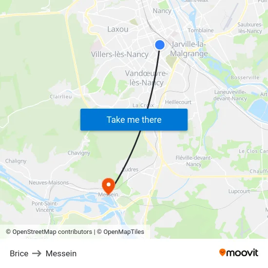 Brice to Messein map