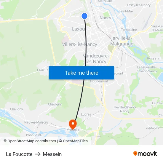 La Foucotte to Messein map
