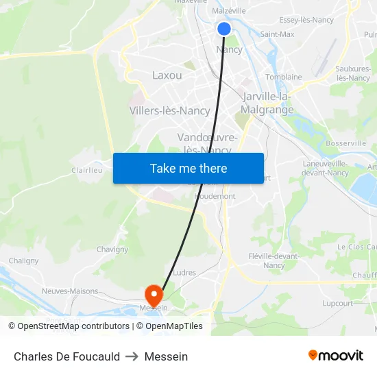 Charles De Foucauld to Messein map