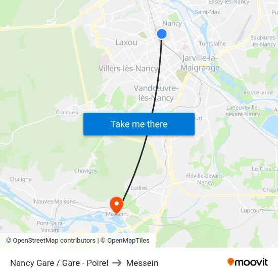 Nancy Gare / Gare - Poirel to Messein map