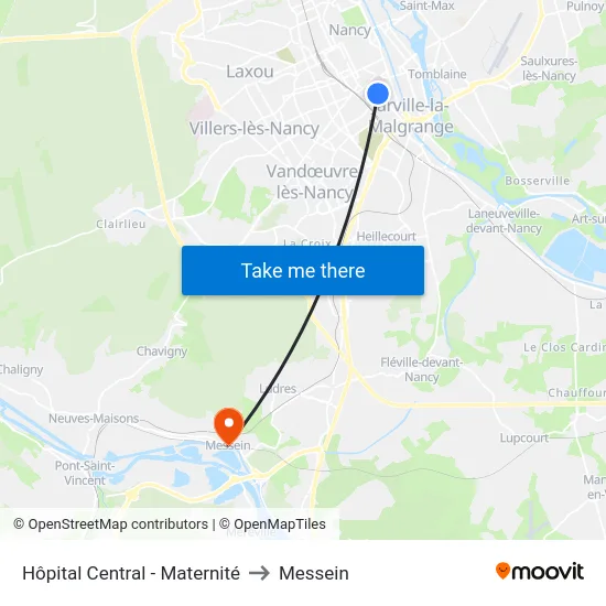 Hôpital Central - Maternité to Messein map