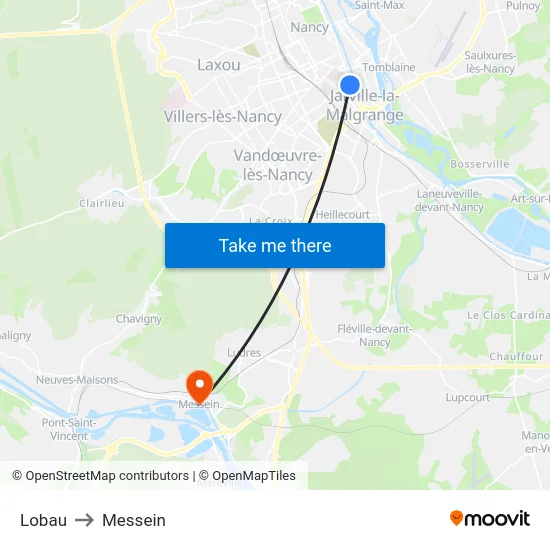 Lobau to Messein map