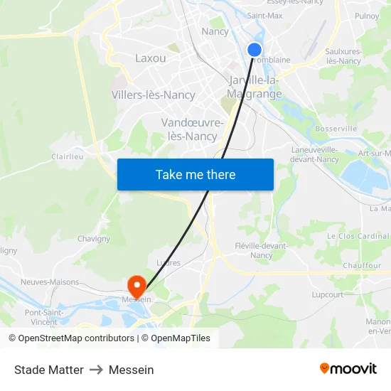 Stade Matter to Messein map