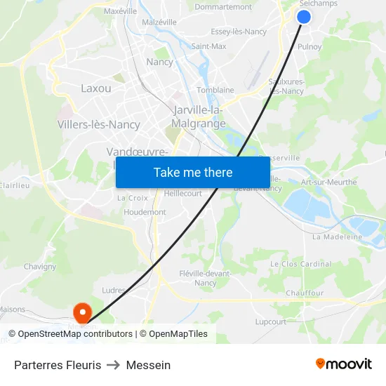 Parterres Fleuris to Messein map