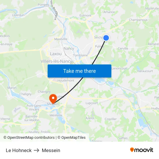Le Hohneck to Messein map
