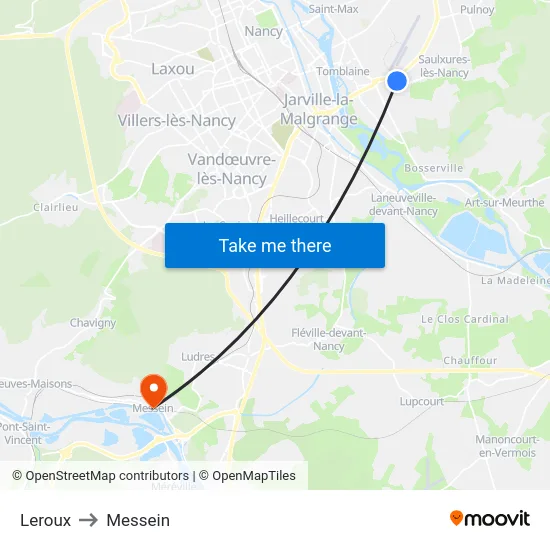 Leroux to Messein map