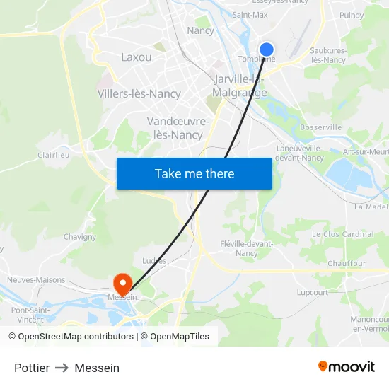 Pottier to Messein map