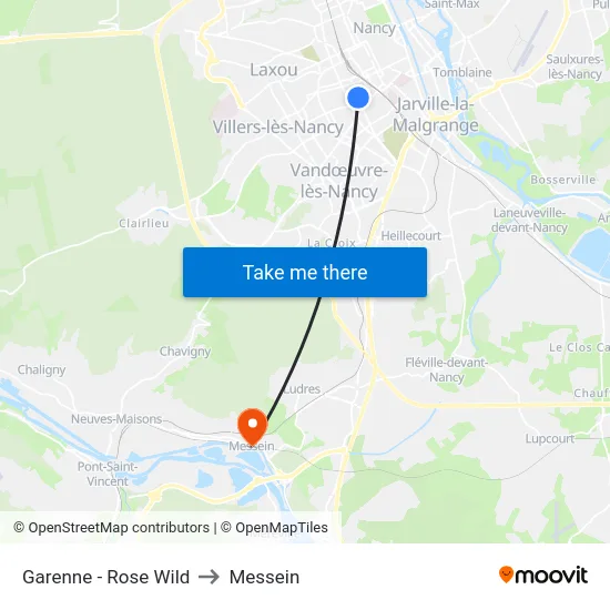 Garenne - Rose Wild to Messein map