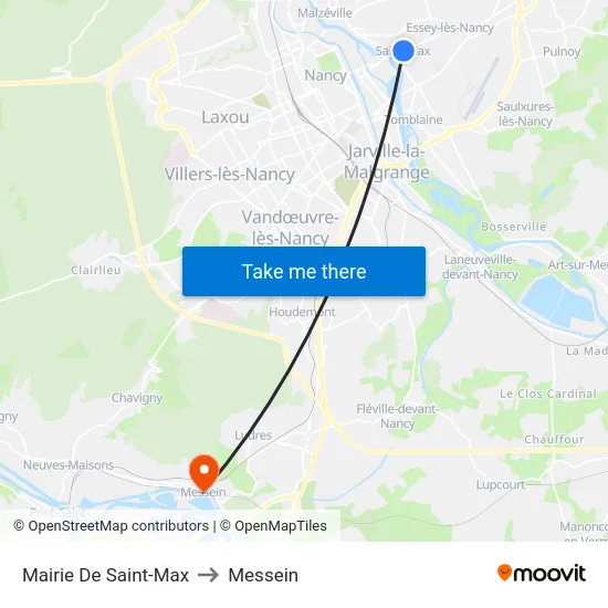 Mairie De Saint-Max to Messein map