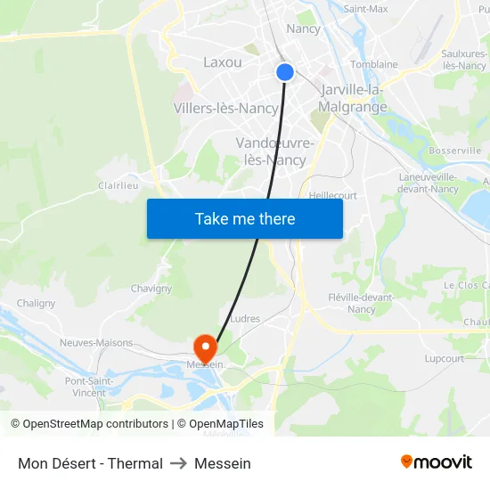 Mon Désert - Thermal to Messein map