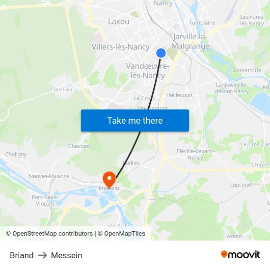 Briand to Messein map