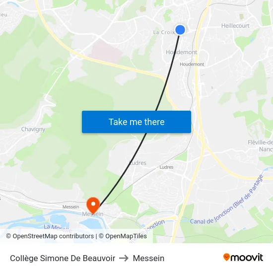 Collège Simone De Beauvoir to Messein map