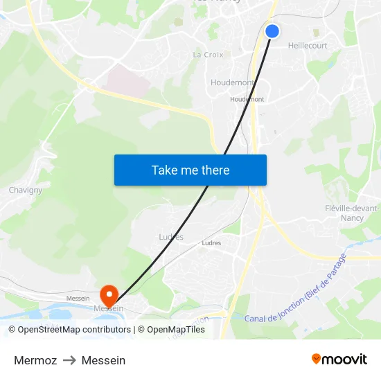 Mermoz to Messein map