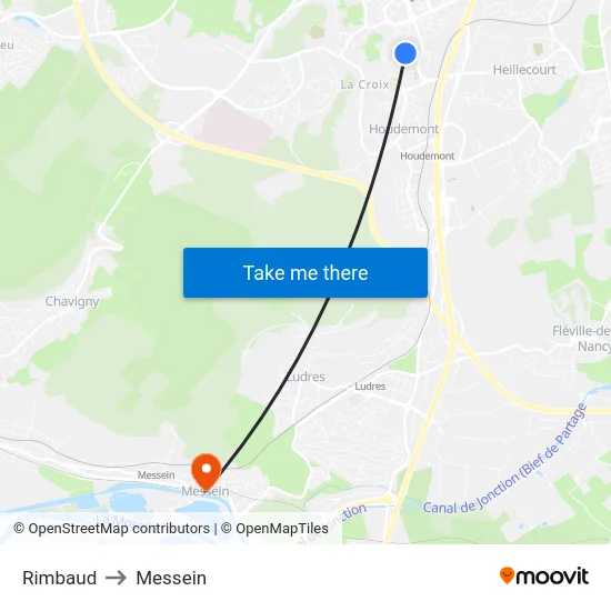 Rimbaud to Messein map