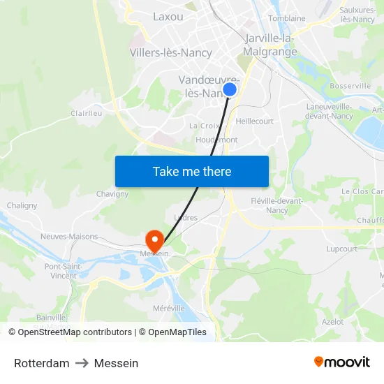 Rotterdam to Messein map