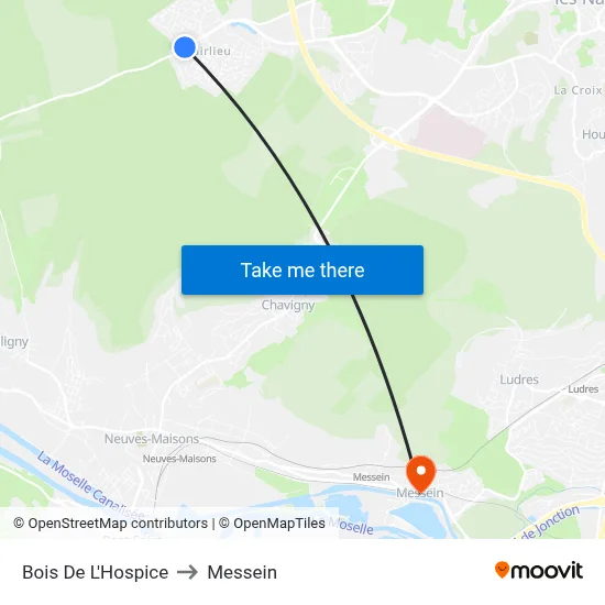 Bois De L'Hospice to Messein map