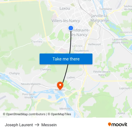 Joseph Laurent to Messein map