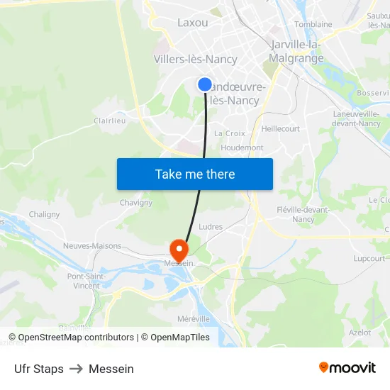 Ufr Staps to Messein map