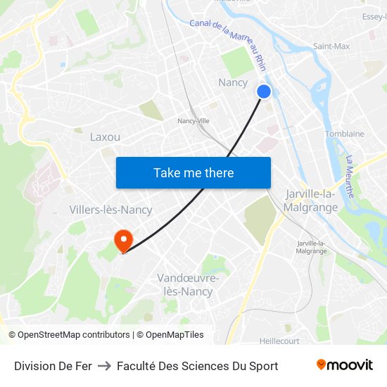 Division De Fer to Faculté Des Sciences Du Sport map