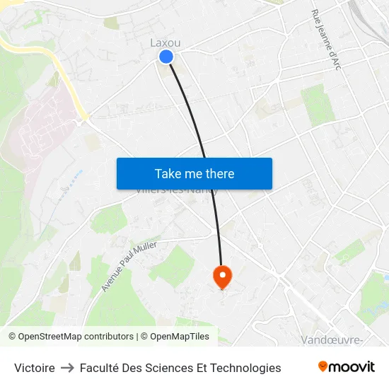 Victoire to Faculté Des Sciences Et Technologies map