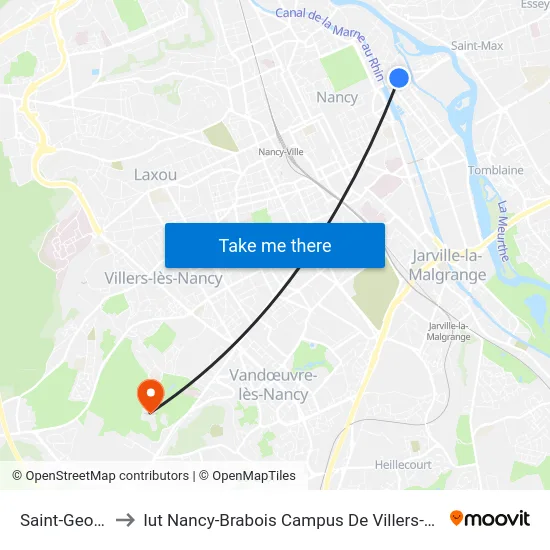 Saint-Georges to Iut Nancy-Brabois Campus De Villers-Lès-Nancy map