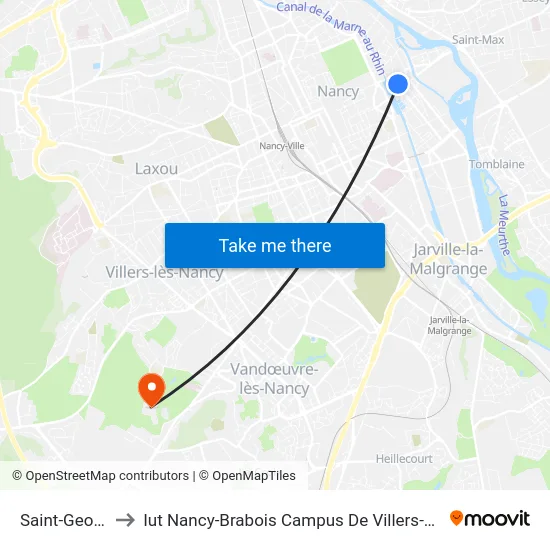 Saint-Georges to Iut Nancy-Brabois Campus De Villers-Lès-Nancy map