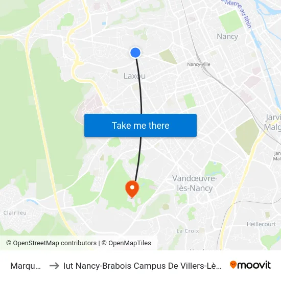 Marquette to Iut Nancy-Brabois Campus De Villers-Lès-Nancy map