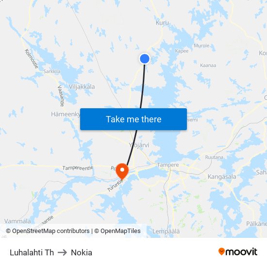 Luhalahti Th to Nokia map