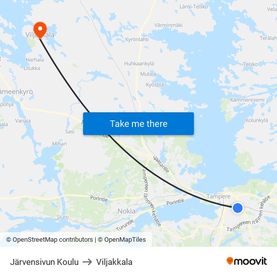 Pöllöntaival to Viljakkala map