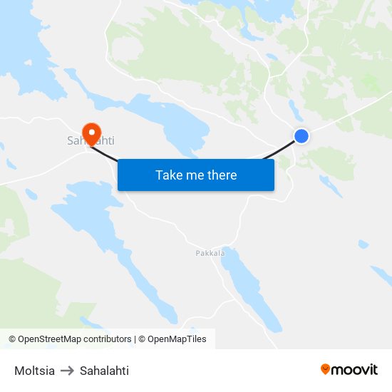 Moltsia to Sahalahti map