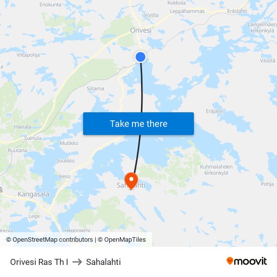 Orivesi Ras Th I to Sahalahti map
