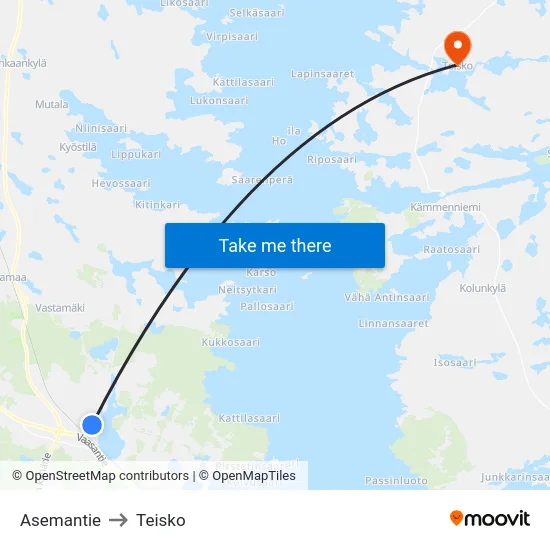 Asemantie to Teisko map