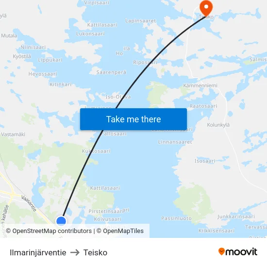 Ilmarinjärventie to Teisko map