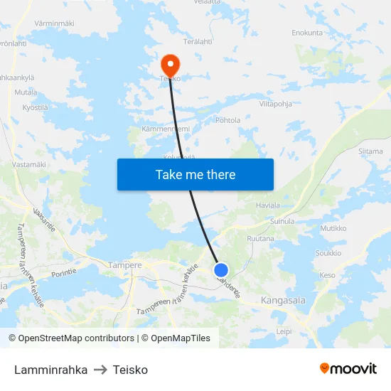 Lamminrahka to Teisko map