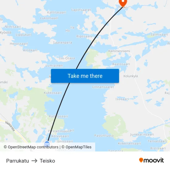 Parrukatu to Teisko map