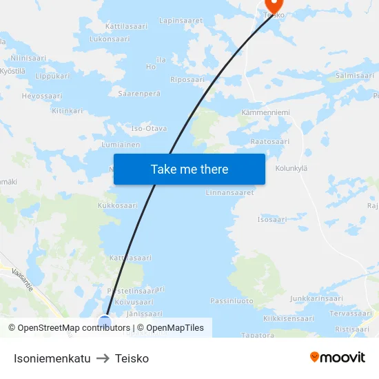 Isoniemenkatu to Teisko map
