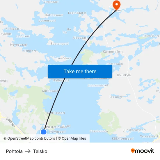 Pohtola to Teisko map