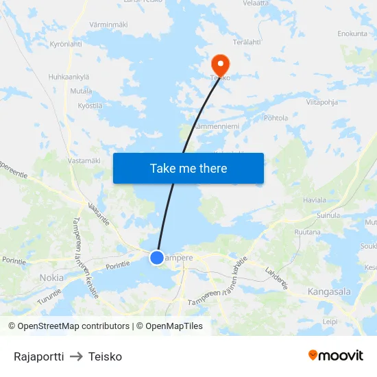 Rajaportti to Teisko map