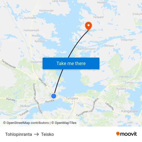 Tohlopinranta to Teisko map