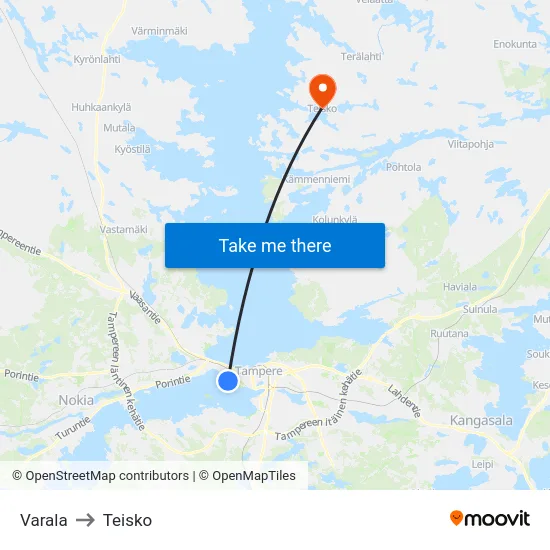 Varala to Teisko map