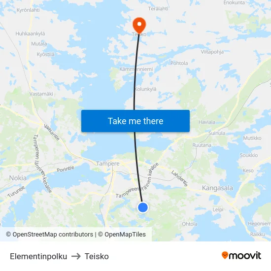 Elementinpolku to Teisko map
