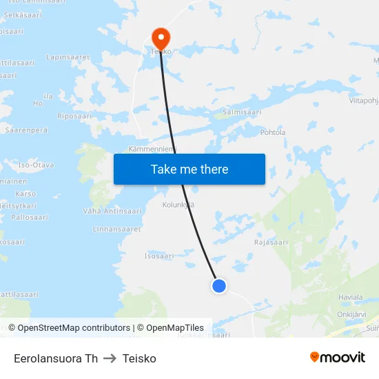 Eerolansuora Th to Teisko map