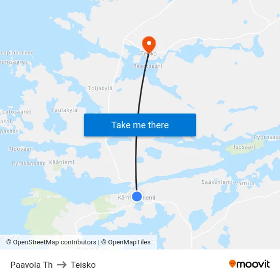 Paavola Th to Teisko map