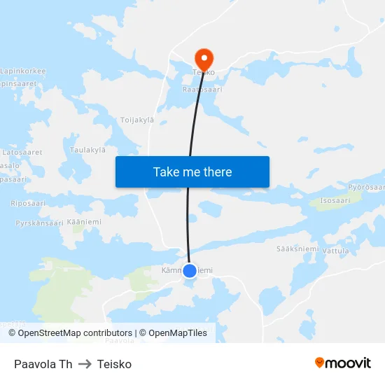 Paavola Th to Teisko map
