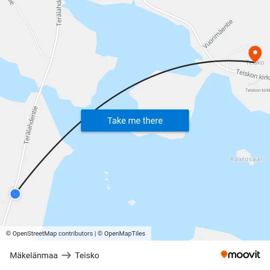 Mäkelänmaa to Teisko map