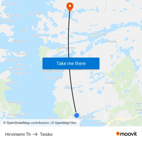 Hirviniemi Th to Teisko map