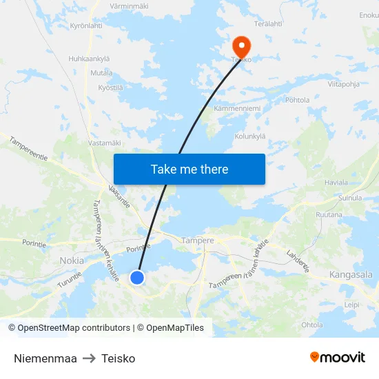 Niemenmaa to Teisko map