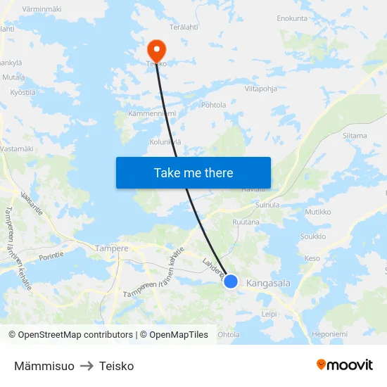Mämmisuo to Teisko map