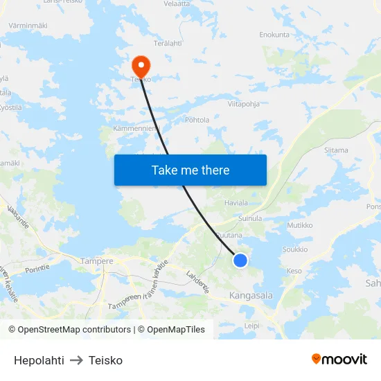Hepolahti to Teisko map